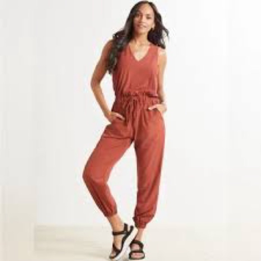 Forever 21 Burnt Orange Jumpsuit Loose Fit S